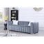 Canapé de salon rembourré en velours de luxe avec 2 coussins Clifford 87,01 po, noir-282134094-293635807