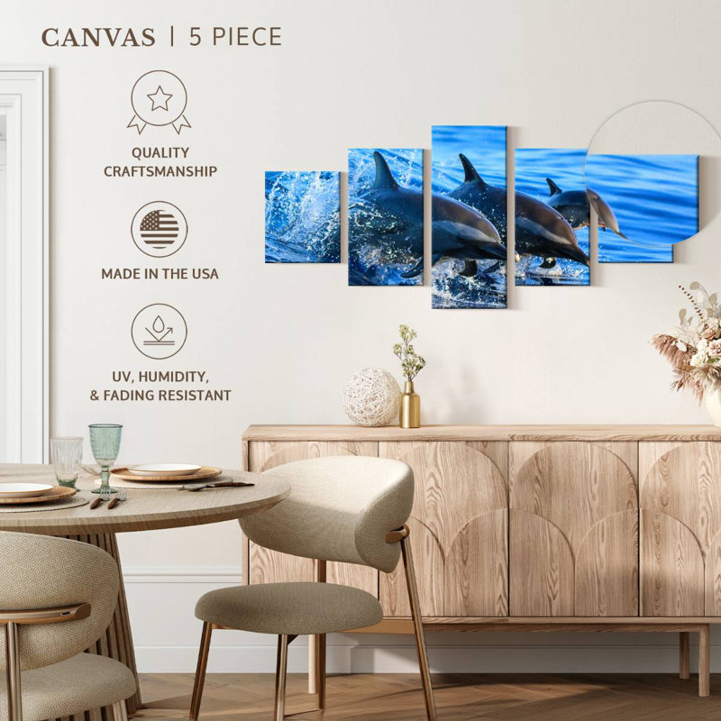 Surfing Dolphins, 24" H x 55" W