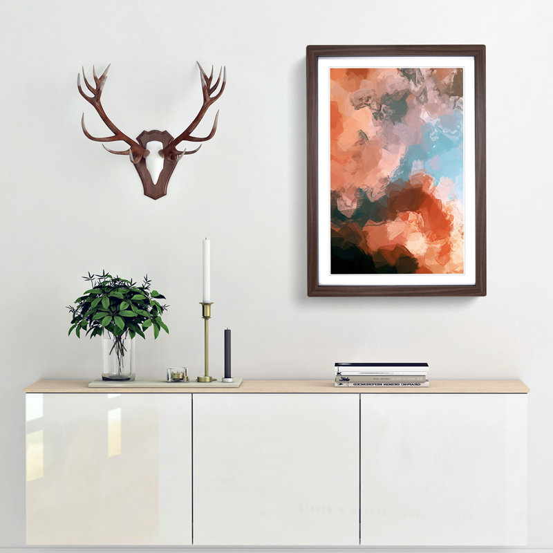 Clouds in Bloom in Abstract - Framed Print, 36cm H x 27cm W x 2cm D, Walnut Framed