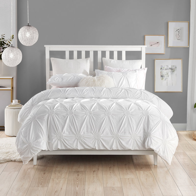 Microfiber Duvet Cover Set, White, Queen Duvet Cover + 2 Shams