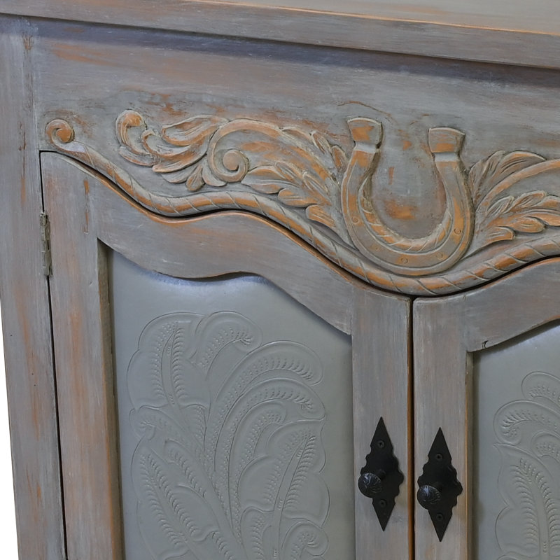 Armoire en cuir Saddle Ridge, Gris