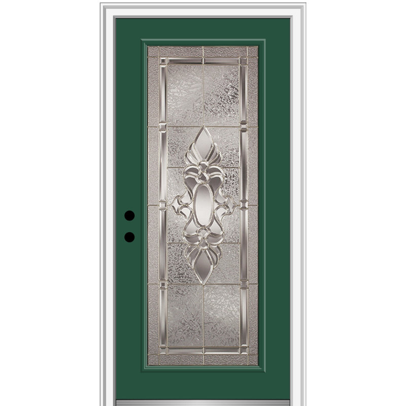 Porte d'entrée pré-montée Heirloom Master, 80 po x 36 po, Droite / Vers l'intérieur, Vert forêt