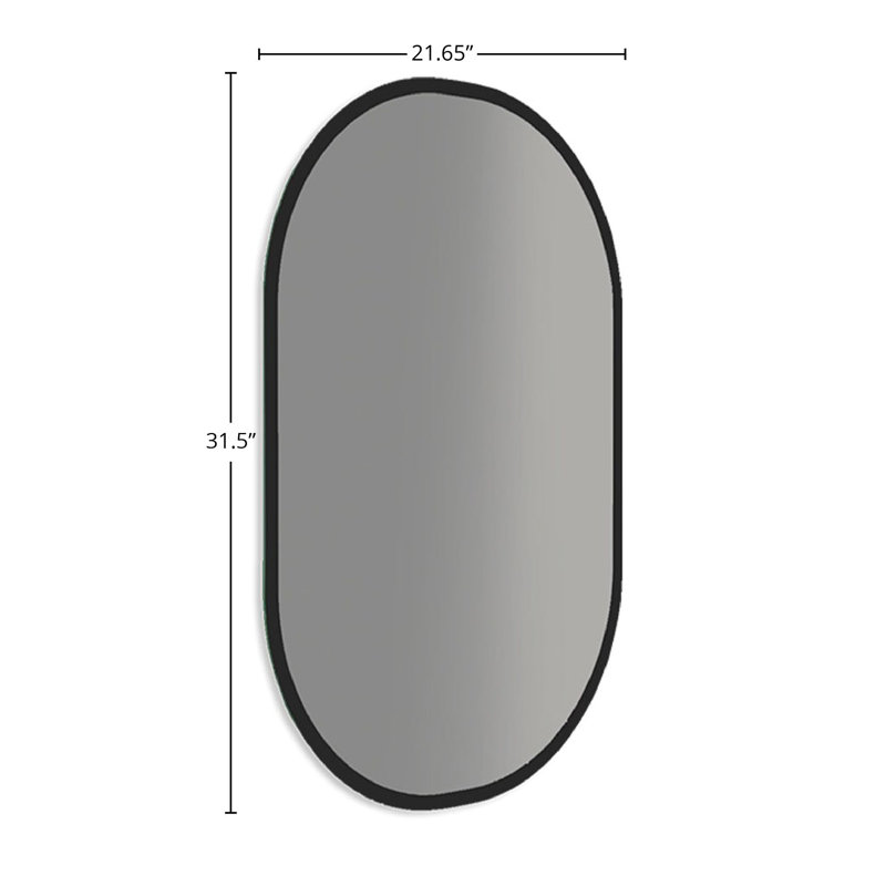 DAX Soul 22" Wide Reversible Mirror, Black