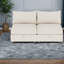 Canapé modulaire beige spacieux, design moderne en chenille, multifonctionnel pour un usage familial