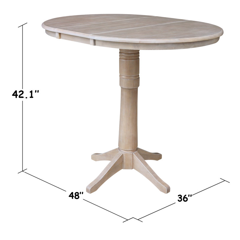 Ileia Extendable Solid Wood Dining Table, Washed Gray Taupe