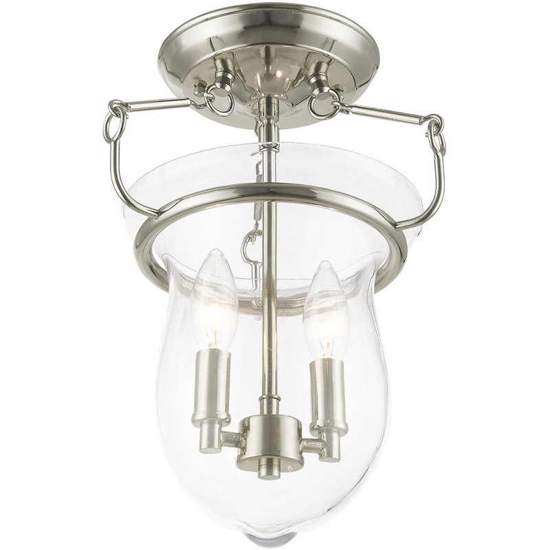 Plafonnier semi-encastré Libertytown Crystal, Nickel poli