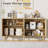 Erommy 4 - Door Accent Cabinet With Adjustable Shelves, 58"W Buffet Cabinet With Sculptural Wave Design For Dining Room, Living Room And Coffee Bar-99753723