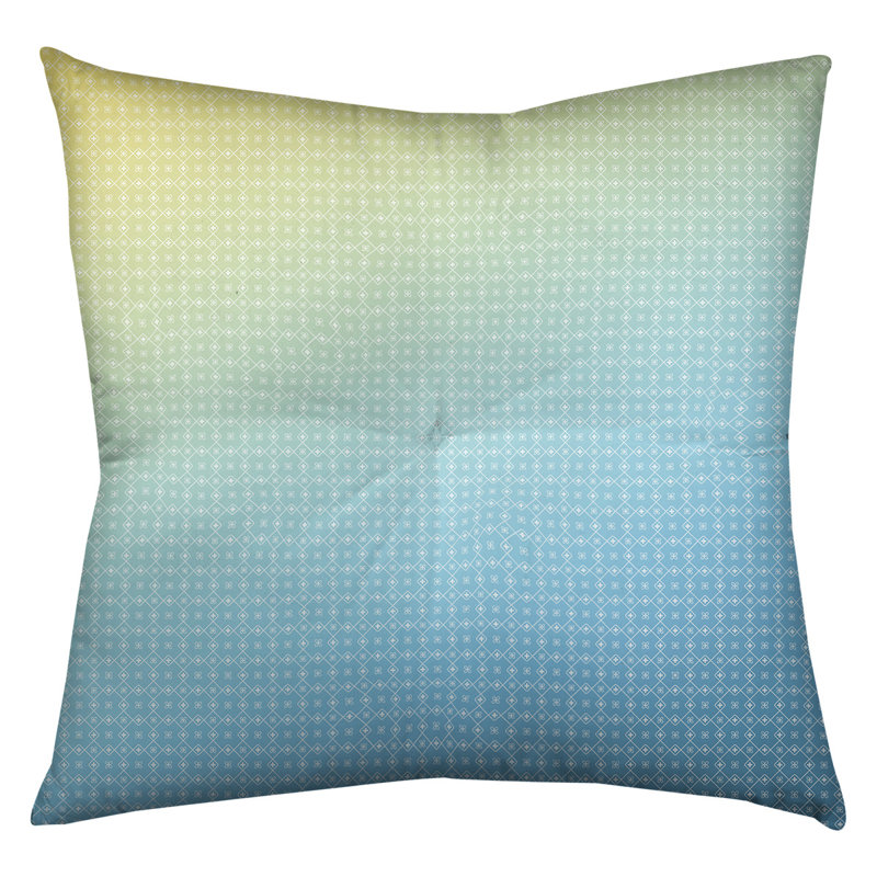 Coussin Katelyn Elizabeth, 30 po x 30 po, Bleu / Jaune