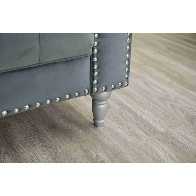 Canapé Chesterfield Josielyn, Gris foncé