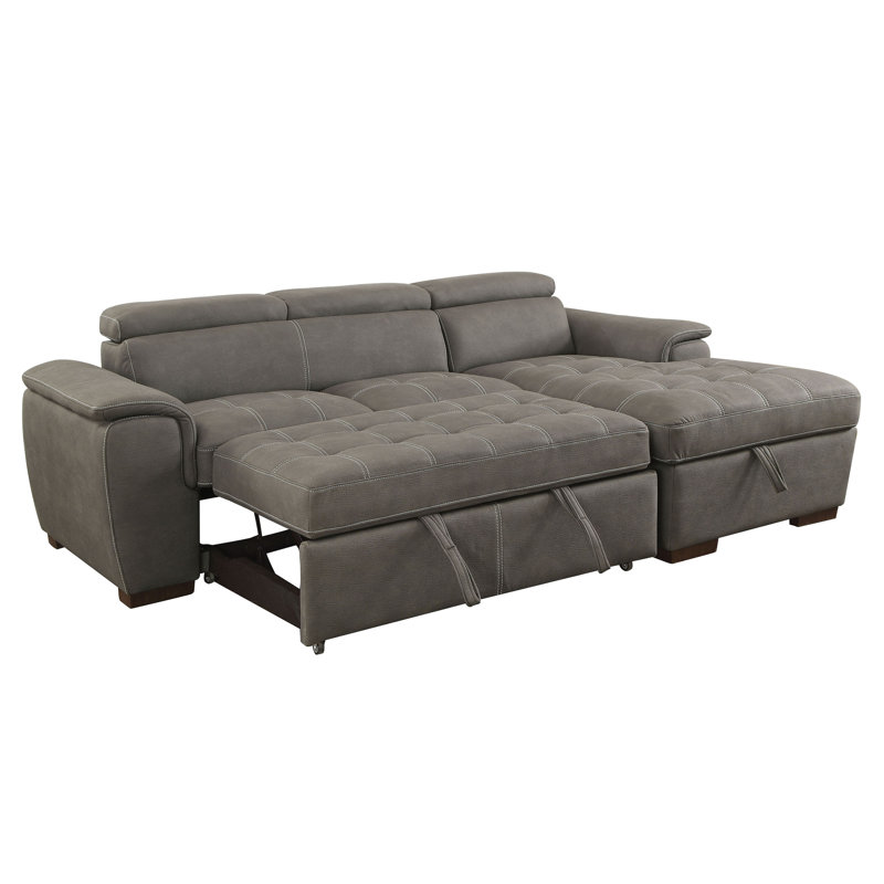 Rossetti Upholstered Sectional Right Hand Facing, Ash Brown Faux Leather