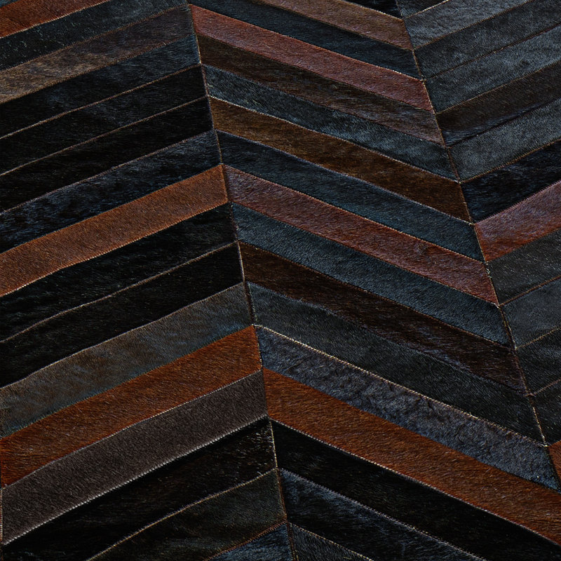 Apollo Cowhide Chevron Indoor Rug, Rectangle 9' x 12'