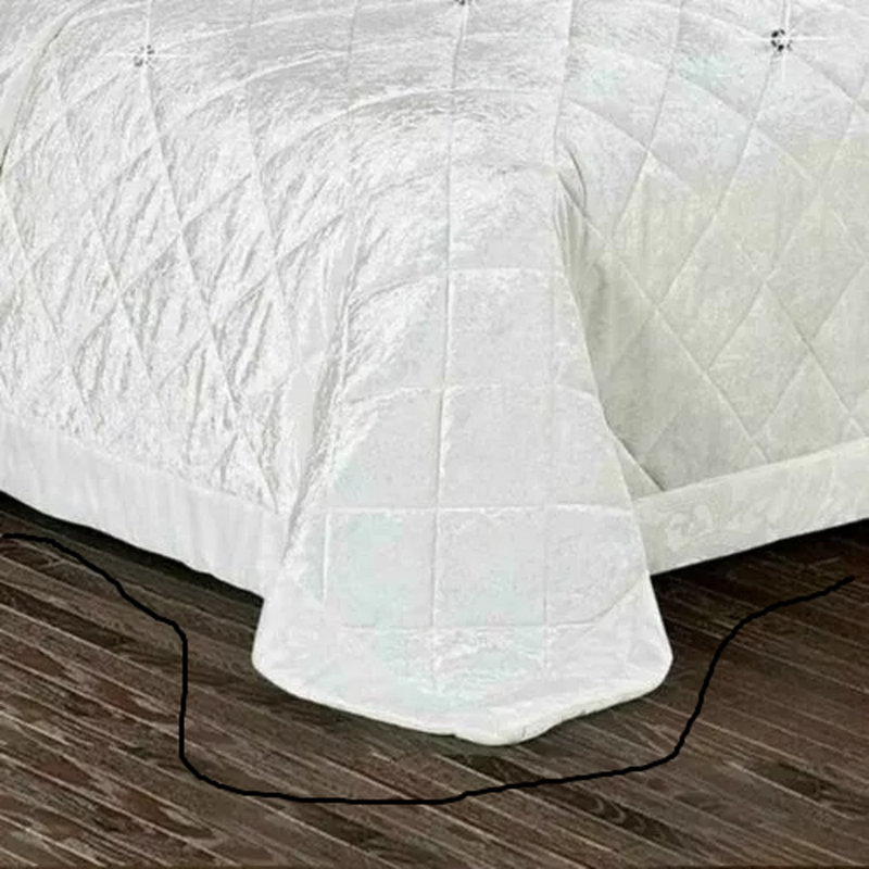 Velvet Bedspread with Pillow Shams Included, Super King Bedspread+ 2 Standard Shams, White