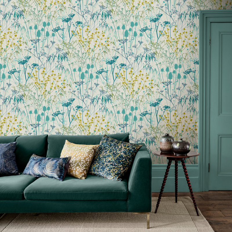 Clarissa Hulse Summer Border Verdigris Removable Wallpaper, Verdigris