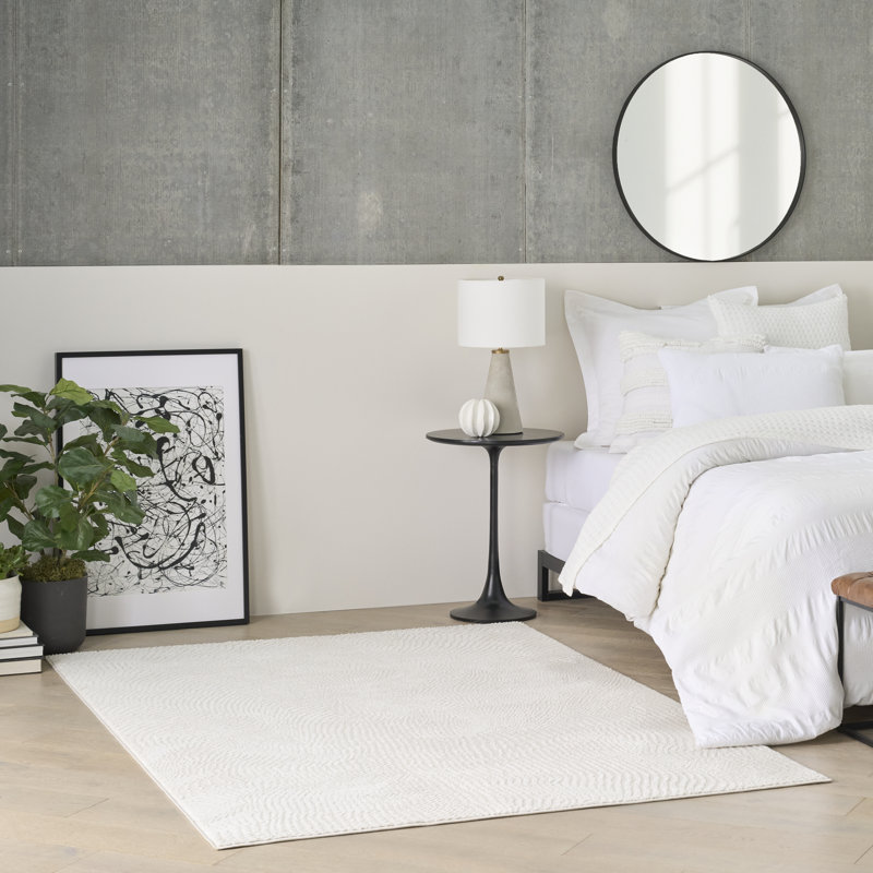 Alim Abstract Machine Made Area Rug, Ivory, Rectangle 160 x 221 cm