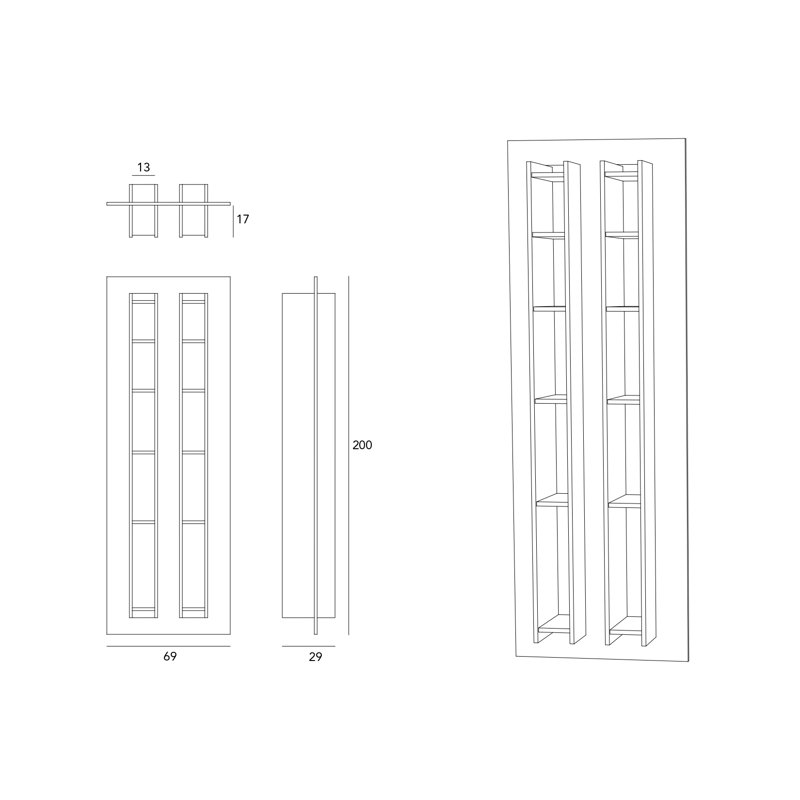 Pirwi Floating Bookcase