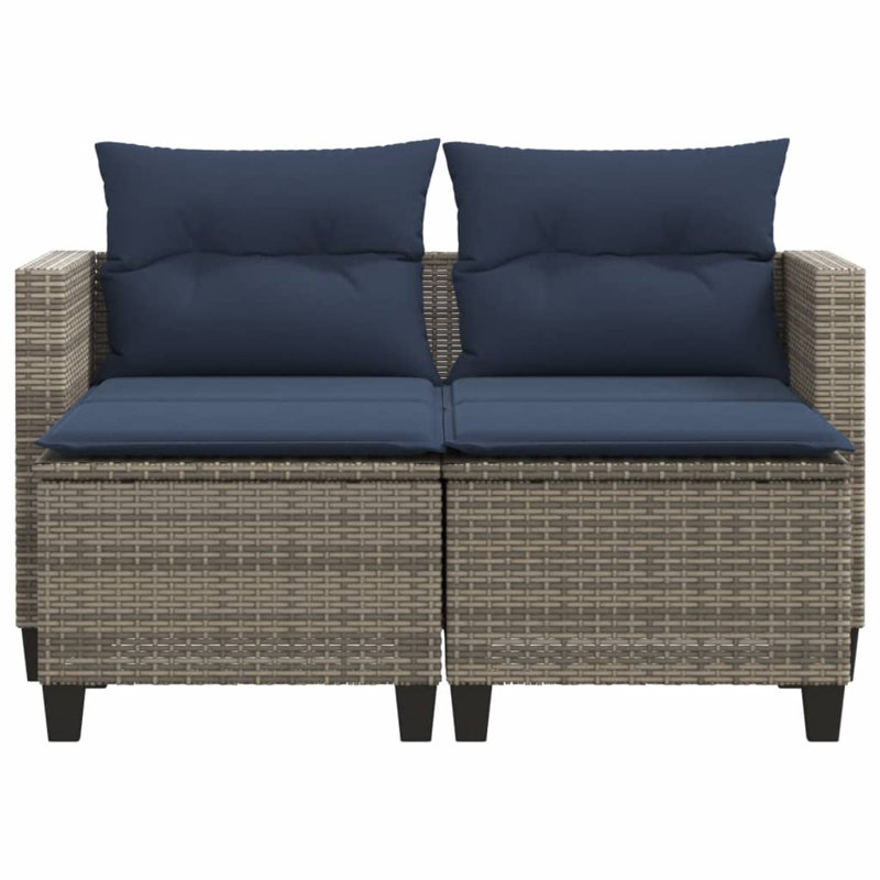 48'' Wide Rectangle Patio Sofa with Cushions, Navy Blue/Gray