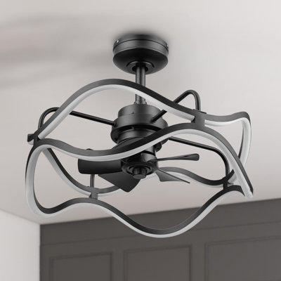 Ormiston 21" Matte Black Fandelier with Integrated LED With Color Changing Technology
