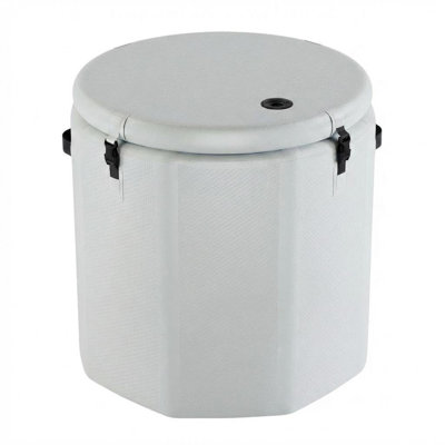 White-Blue 186-Gallon XXL Inflatable Ice Bath Tub for Athletes Portable Cold Plunge Tub with Insulated Lid Compatible with Water Cooling Units for Recovery & Cold Water Therapy
