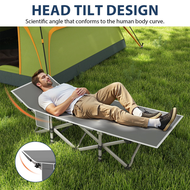 Paquet de 2 berceaux de camping avec matelas Fenbeli, bleu et gris, Blue/Grey