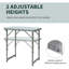 Table de camping portable avec hauteur réglable, fabrication légère et durable pour une utilisation extérieure et intérieure