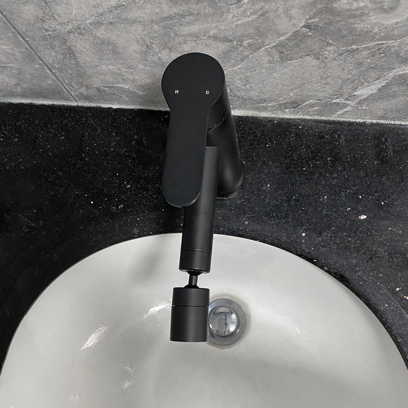 Robinet de lavabo de salle de bain, robinet de lavabo monotrou moderne à poignée simple
