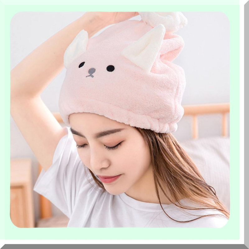 QuickDry Microfiber Hair Towel Set - Super Absorbent, Fast Drying, Bath & Shower Cap with Bow-Knot Design for Adults