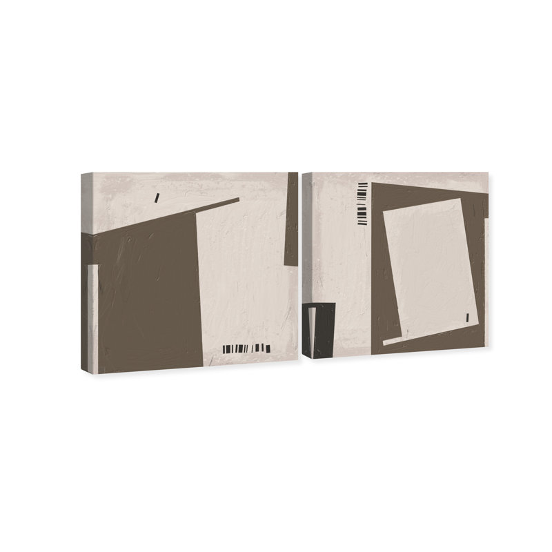 Structural Set Canvas Abstract Print by Oliver Gal, Black Frame, 12 x 12, 40"H x 40"W, Gallery Wrapped