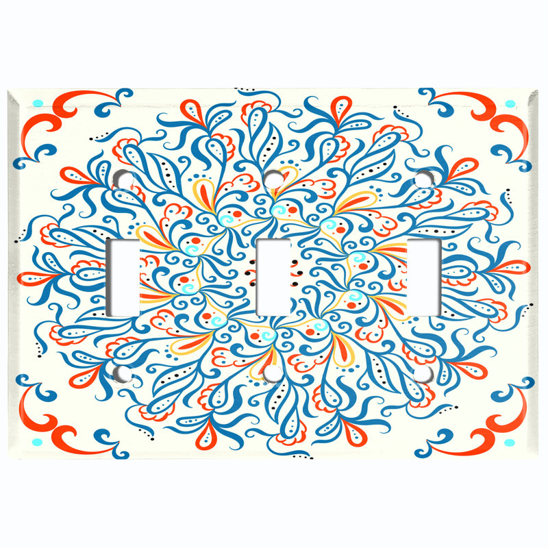 Patterned 3 - Gang Toggle Light Switch Standard Wall Plate