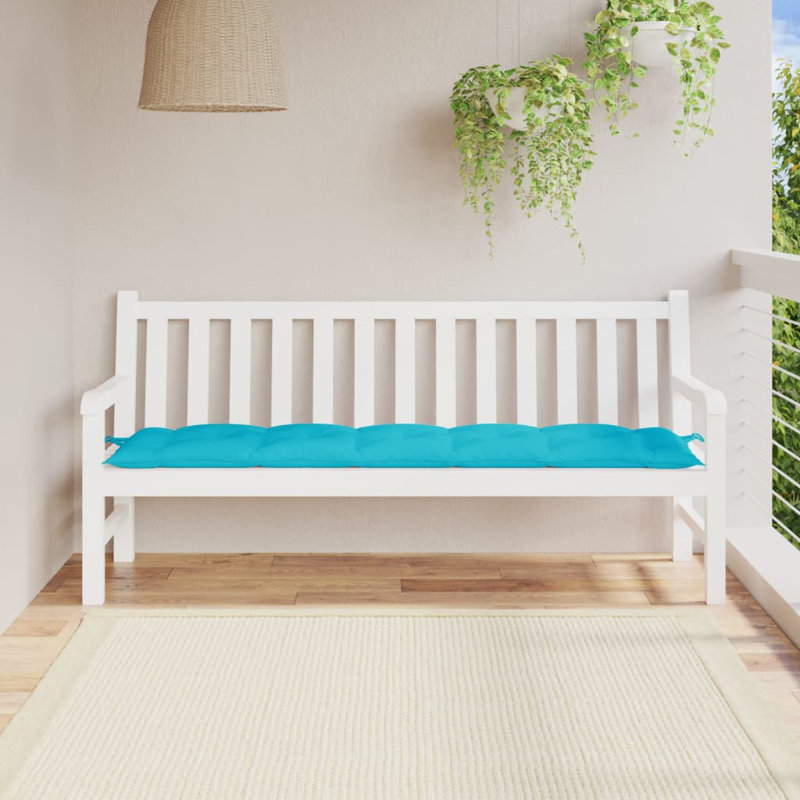 Coussin de banc en tissu Oxford, Blanc crème, H 2,8 po x l 70,9 po x P 19,7 po