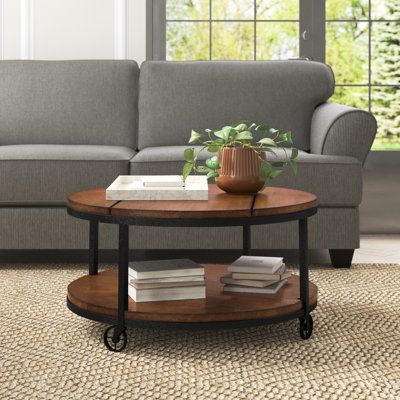 Creola Wheel Coffee Table with Storage