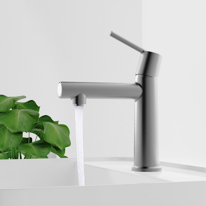 Single Handle Zinc Bathroom Sink Faucet, Gun Gray