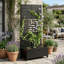  Boîte à fleurs en métal avec treillis H 73 po x l 35 po x P 16 po, jardin surélevé avec écran d'intimité, roues verrouillables et trous de drainage