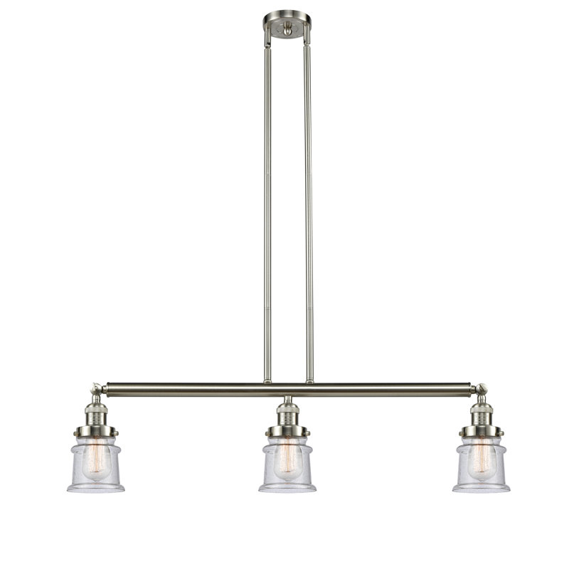 Madelyn 3 - Light Kitchen Island Pendant, 6 Watt Vinage LED Bulb, Seedy, Antique Brass