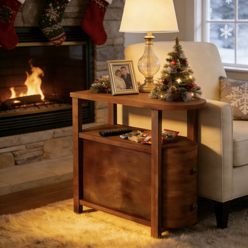 Table de bout en bois massif avec 2 tiroirs, table d'appoint étroite entièrement assemblée, table de chevet mince pour la chambre à coucher, petits espaces, salon