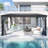 12 ft. W x 14 ft. D Wall-mounted Galvanized Steel Hardtop Gazebo, Heavy-duty Aluminum Frame Patio Gazebo with Netting & Curtains-113606728