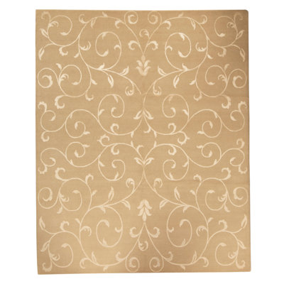 Hand Knotted Area Rug in Beige