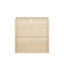 Rangement vertical moderne avec portes coulissantes doubles, tablettes ouvertes et fermées à 2 niveaux, style scandinave pour les petites chambres à coucher