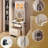 Makeup Vanity Set with LED Lights and Power Outlets-109873657