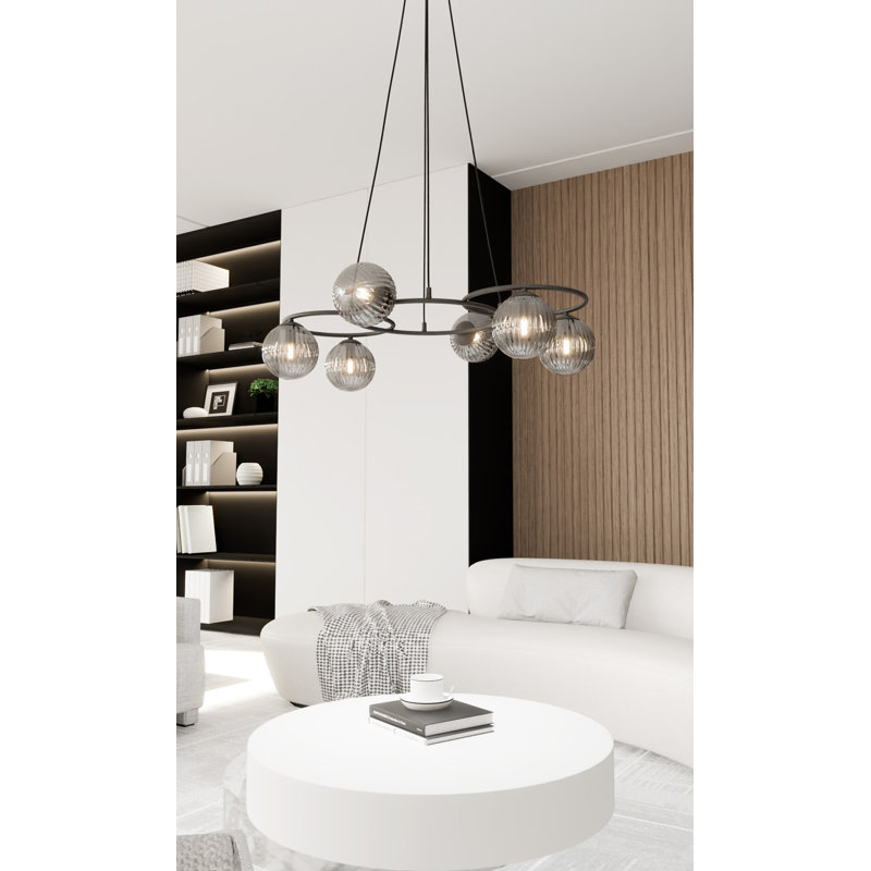 Frisco 6 - Light Matte Black Pendant, Matte Black/Graphite