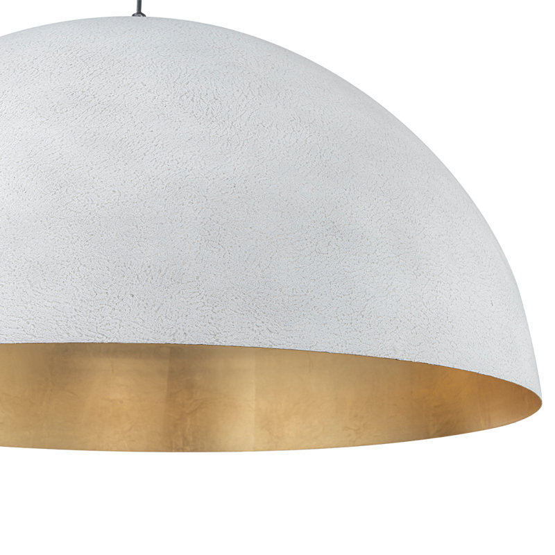 Luminaire suspendu industriel surdimensionné en métal surdimensionné, Blanc vieilli, H 16,1 po x l 31,5 po x P 31,5 po