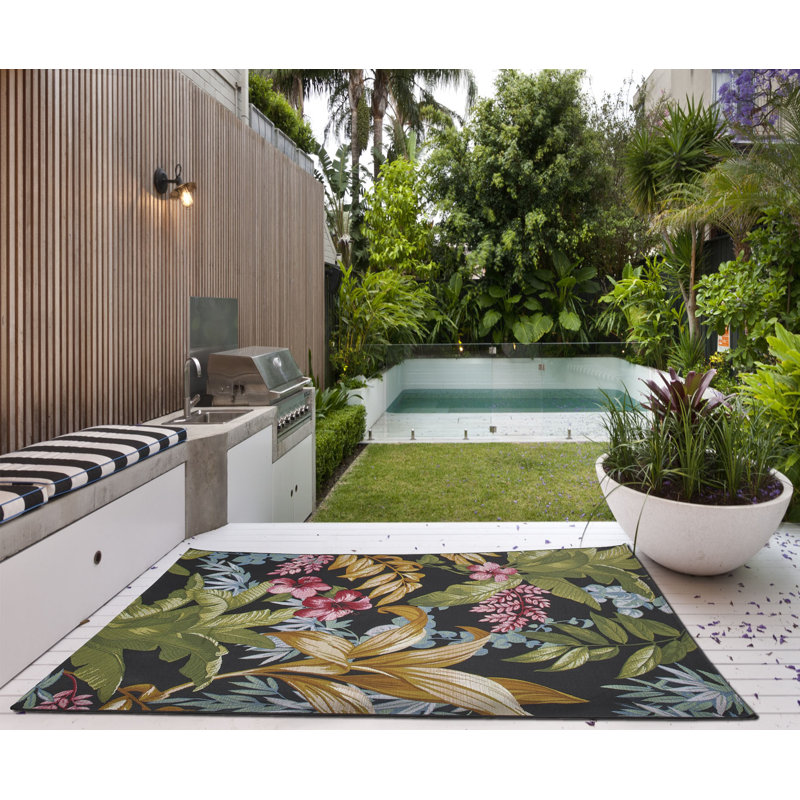 Tomas Floral Jacquard Indoor / Outdoor Area Rug, Rectangle 200 x 285cm
