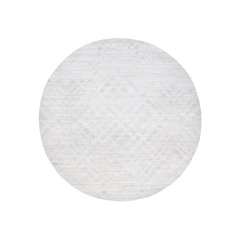 Tapis oriental rond en laine noué à la main 11 pi 10 po x 11 pi 10 po - MOA10262932