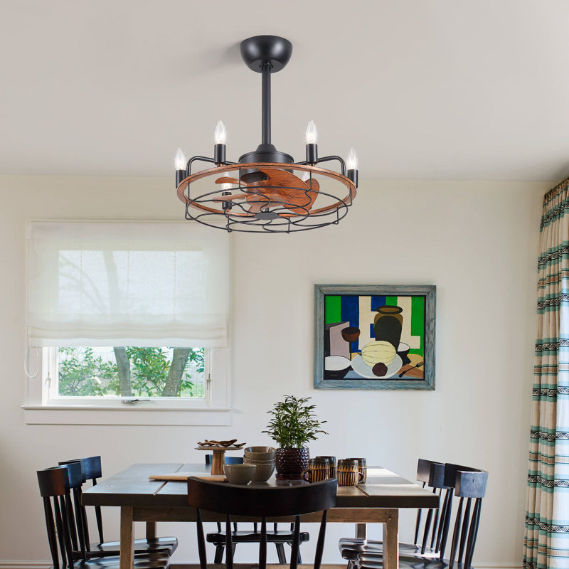Ventilateur de plafond intérieur noir de 50 cm (20 po) avec tige de suspension et douille pour ampoule standard E12 (ampoule non incluse).