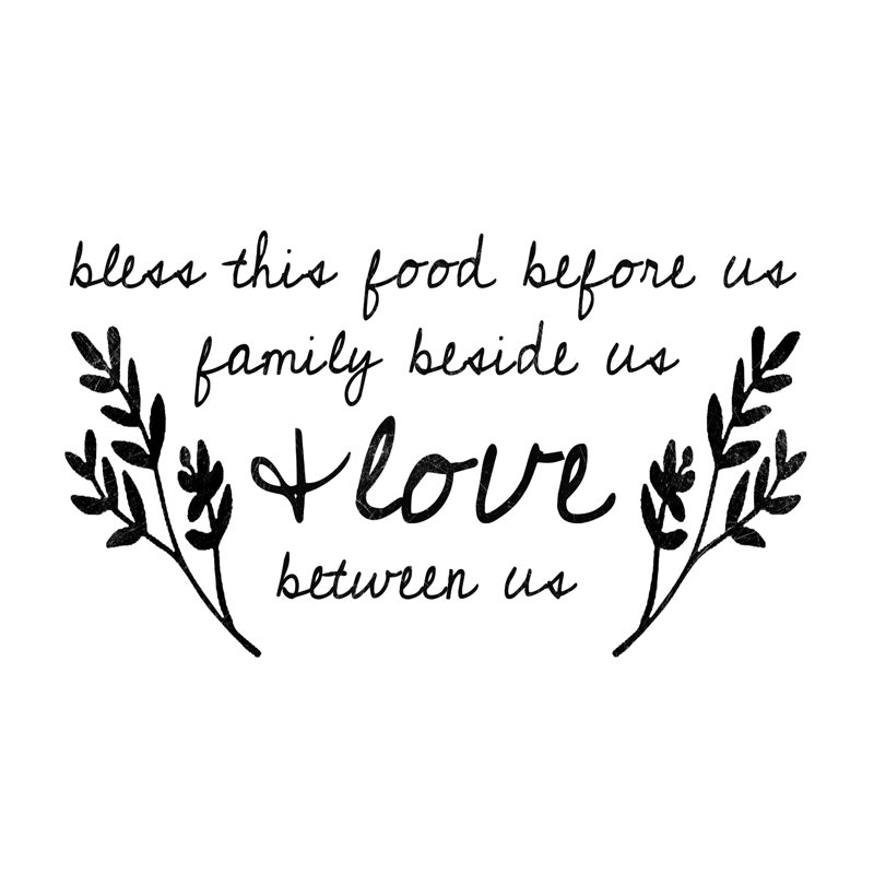 «Bless This Food Beofre Us», reproduction sur toile tendue, L 12 po x H 8 po