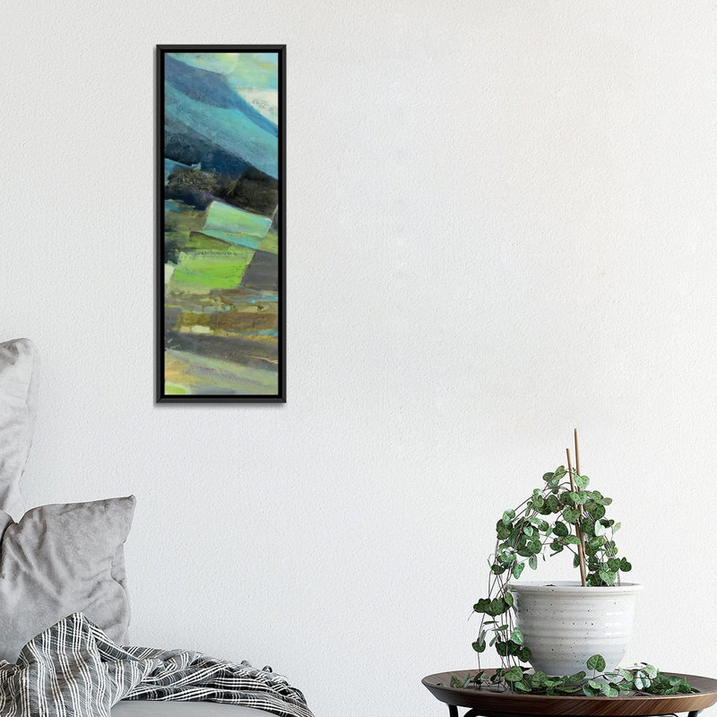 « view of the coast panel ii », reproduction d’art sur toile, H 36 po x l 12 po x P 1,5 po, Toile avec cadre noir