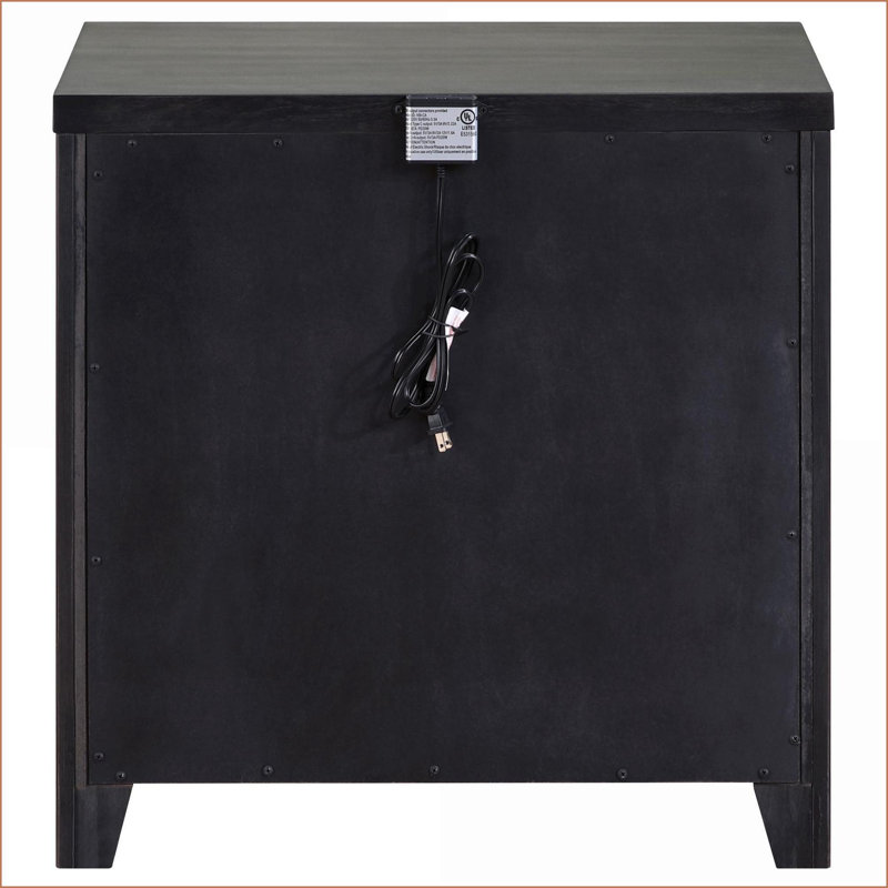 Table de chevet 2 tiroirs avec port USB Herndon