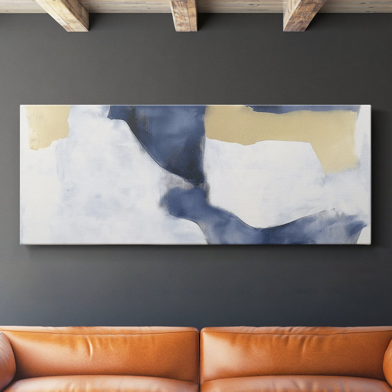 Toile tendue avec châssis abstrait # 6 LXVI, H 12 po x l 30 po