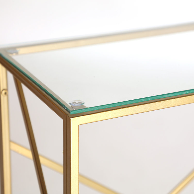 Lanz 115cm Glass Top Console Table