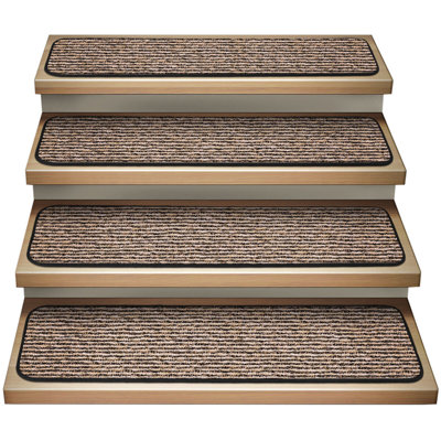 Ensemble de 15 tapis d'escalier intérieurs amovibles House, Home and More - ondulation noire