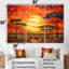 Savannah coucher de soleil en safari africain dans les teintes 2 - décoration murale mosaïque bohème-397728216-397728215